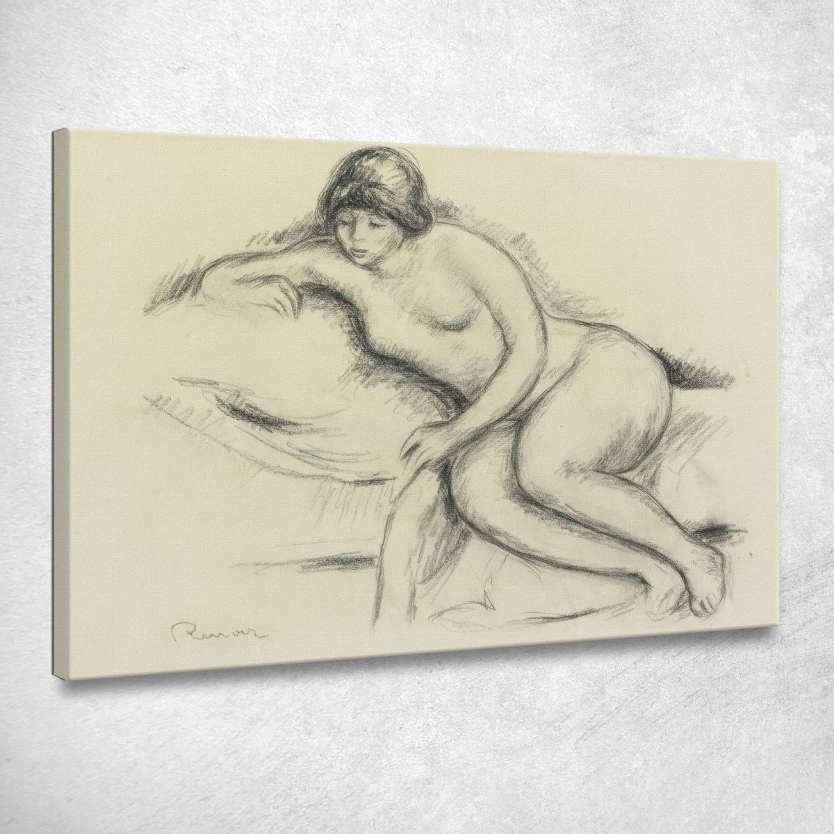 Naked Woman On Nice Sofa Pierre Auguste Renoir ภาพพมพบนผาใบแคนวาส