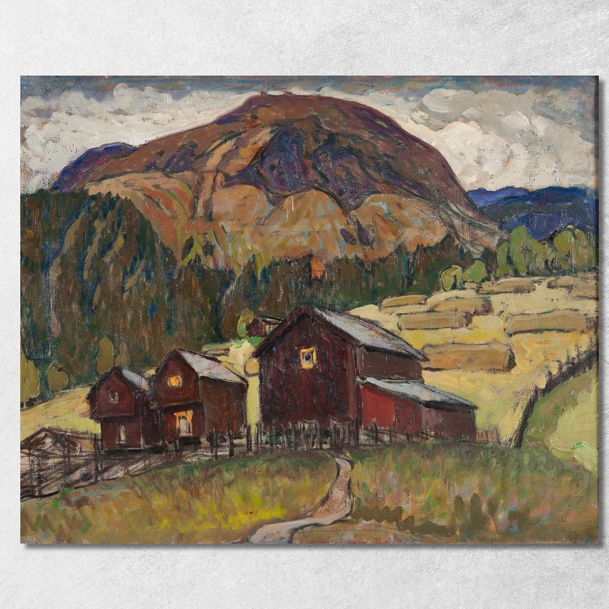 Summer Landscape With Shielings. Study From North Norway Anna Boberg abb40 canvas print  Summer Landscape With Shielings. Study From North Norway Anna Boberg abb40 canvas print