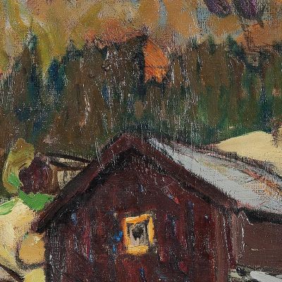 Summer Landscape With Shielings. Study From North Norway Anna Boberg abb40 canvas print Summer Landscape With Shielings. Study From North Norway Anna Boberg abb40 canvas print