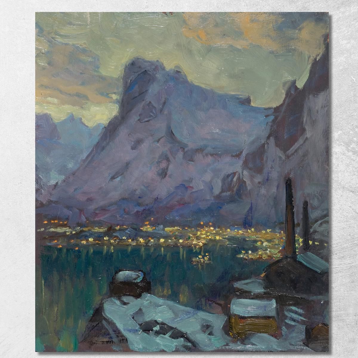 Svolvaer Harbour At The Height Of The Fishing Season. Study From Lofoten Anna Boberg abb42 canvas print  Svolvaer Harbour At The Height Of The Fishing Season. Study From Lofoten Anna Boberg abb42 canvas print
