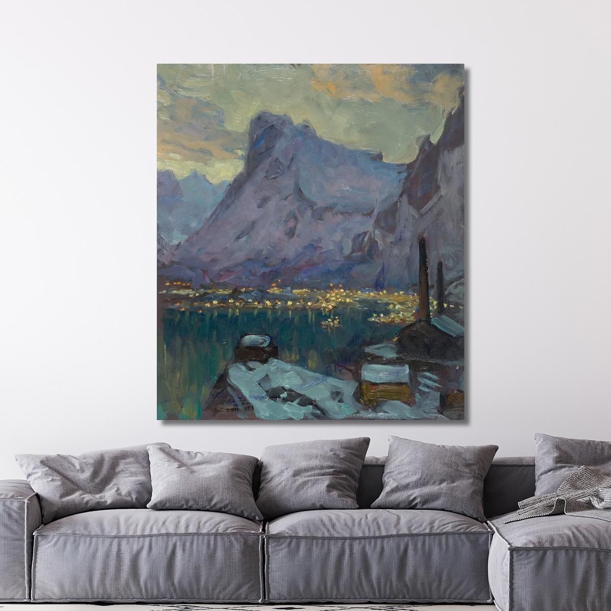 Svolvaer Harbour At The Height Of The Fishing Season. Study From Lofoten Anna Boberg abb42 canvas print