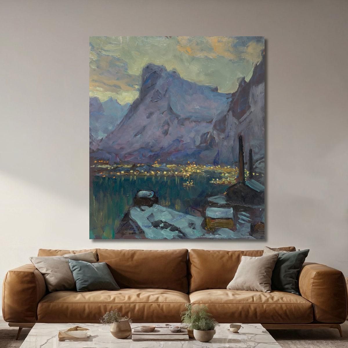 Svolvaer Harbour At The Height Of The Fishing Season. Study From Lofoten Anna Boberg abb42 canvas print