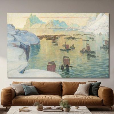 The Fishing Fleet Going Out. Study From North Norway Anna Boberg abb44 canvas print 