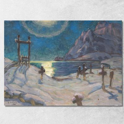 The Graveyard In The Mountains. Study From Lofoten Anna Boberg abb45 canvas print 