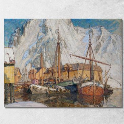 The Harbor At Svolvaer Lofoten Anna Boberg abb46 canvas print 