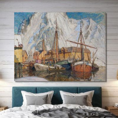 The Harbor At Svolvaer Lofoten Anna Boberg abb46 canvas print 