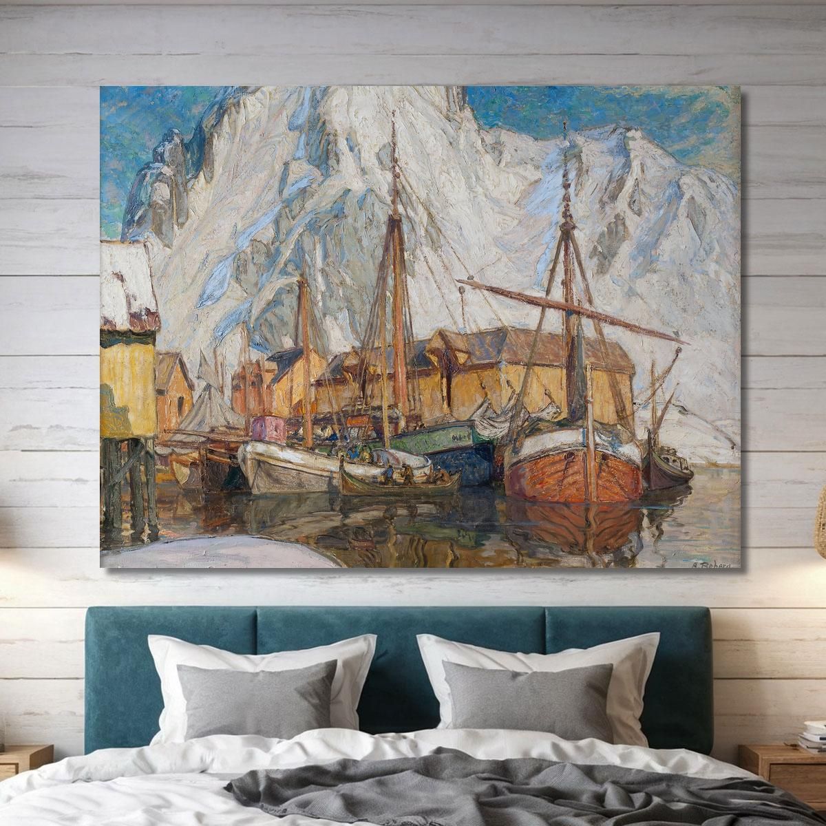 The Harbor At Svolvaer Lofoten Anna Boberg abb46 canvas print 
