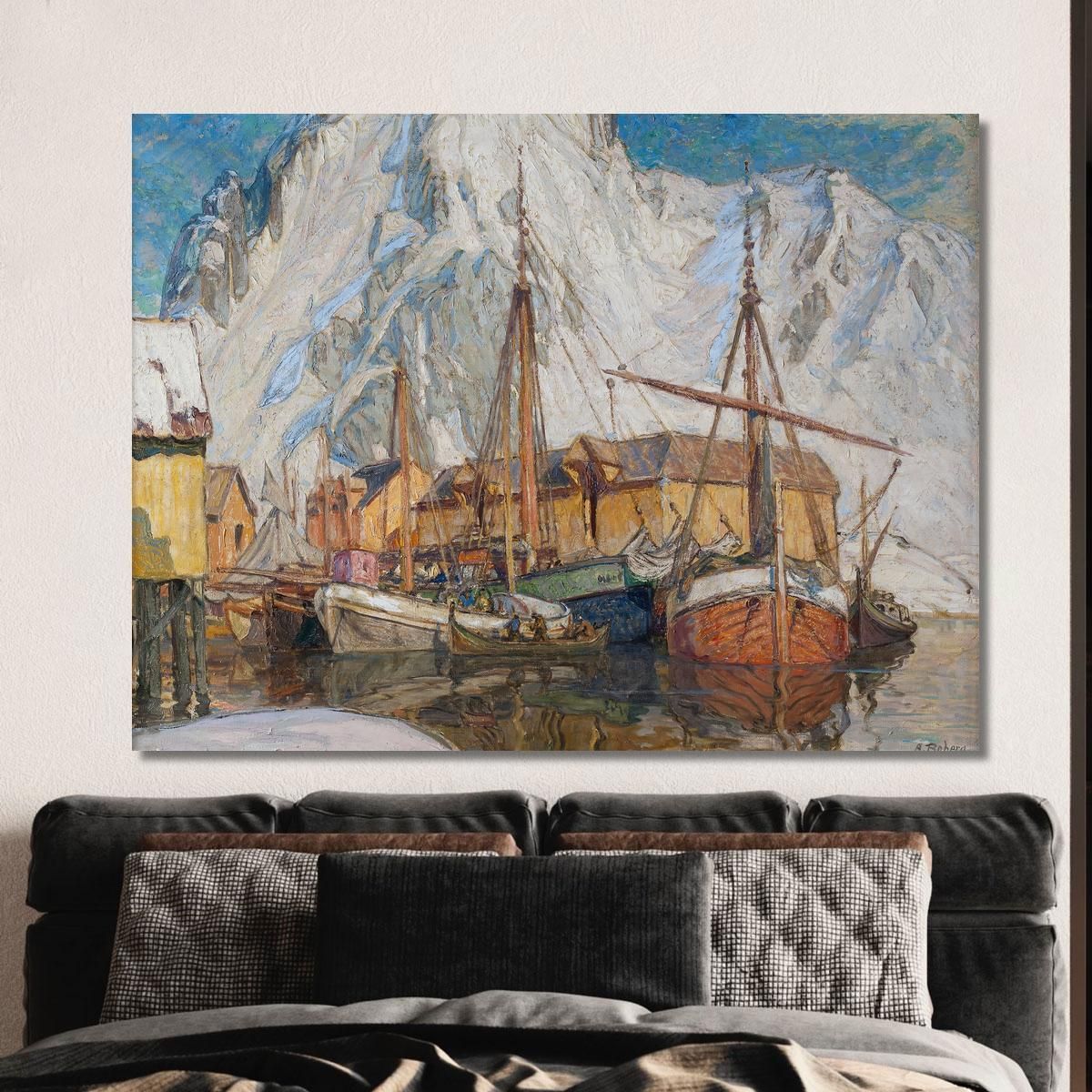 The Harbor At Svolvaer Lofoten Anna Boberg abb46 canvas print 
