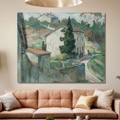 The Red Roofs. Study From The South Of France Anna Boberg abb47 canvas print  The Red Roofs. Study From The South Of France Anna Boberg abb47 canvas print