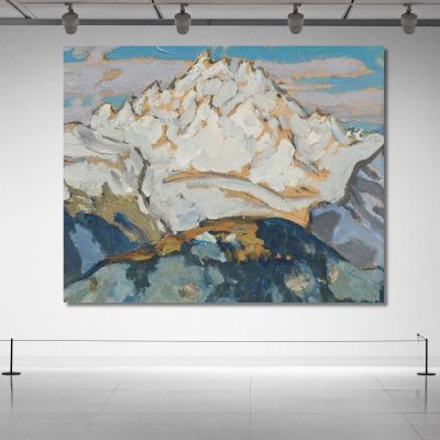 The White Mountain Top. Study From Switzerland Anna Boberg, abb50 ภาพพิมพ์บนผ้าใบแคนวาส