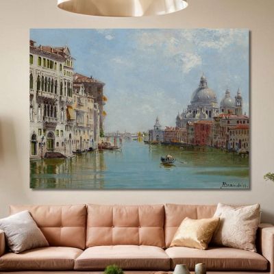 A Gondola Near Santa Maria Della Salute Antonietta Brandeis abn1 canvas print A Gondola Near Santa Maria Della Salute Antonietta Brandeis abn1 canvas print
