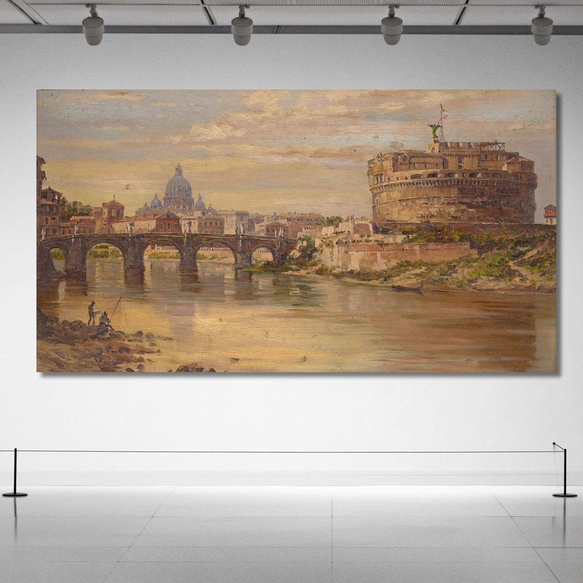 A View Of The Tiber With Castel Sant Angelo And St. Peters Antonietta Brandeis abn5 canvas print 