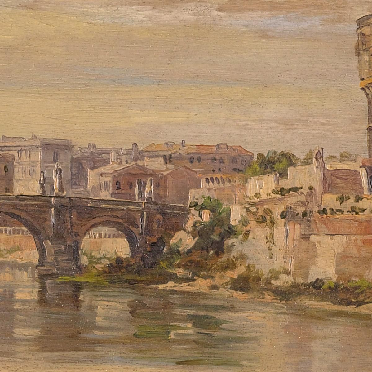 A View Of The Tiber With Castel Sant Angelo And St. Peters Antonietta Brandeis abn5 canvas print