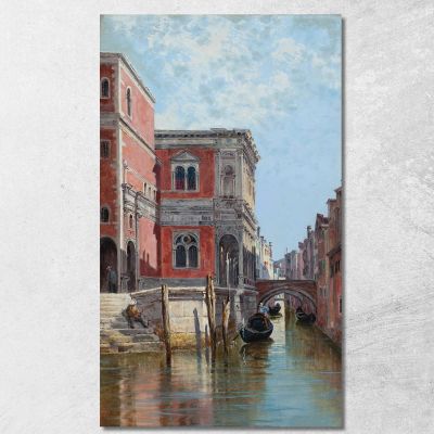 Gondoliers On A Venetian Canal Antonietta Brandeis abn18 canvas print 