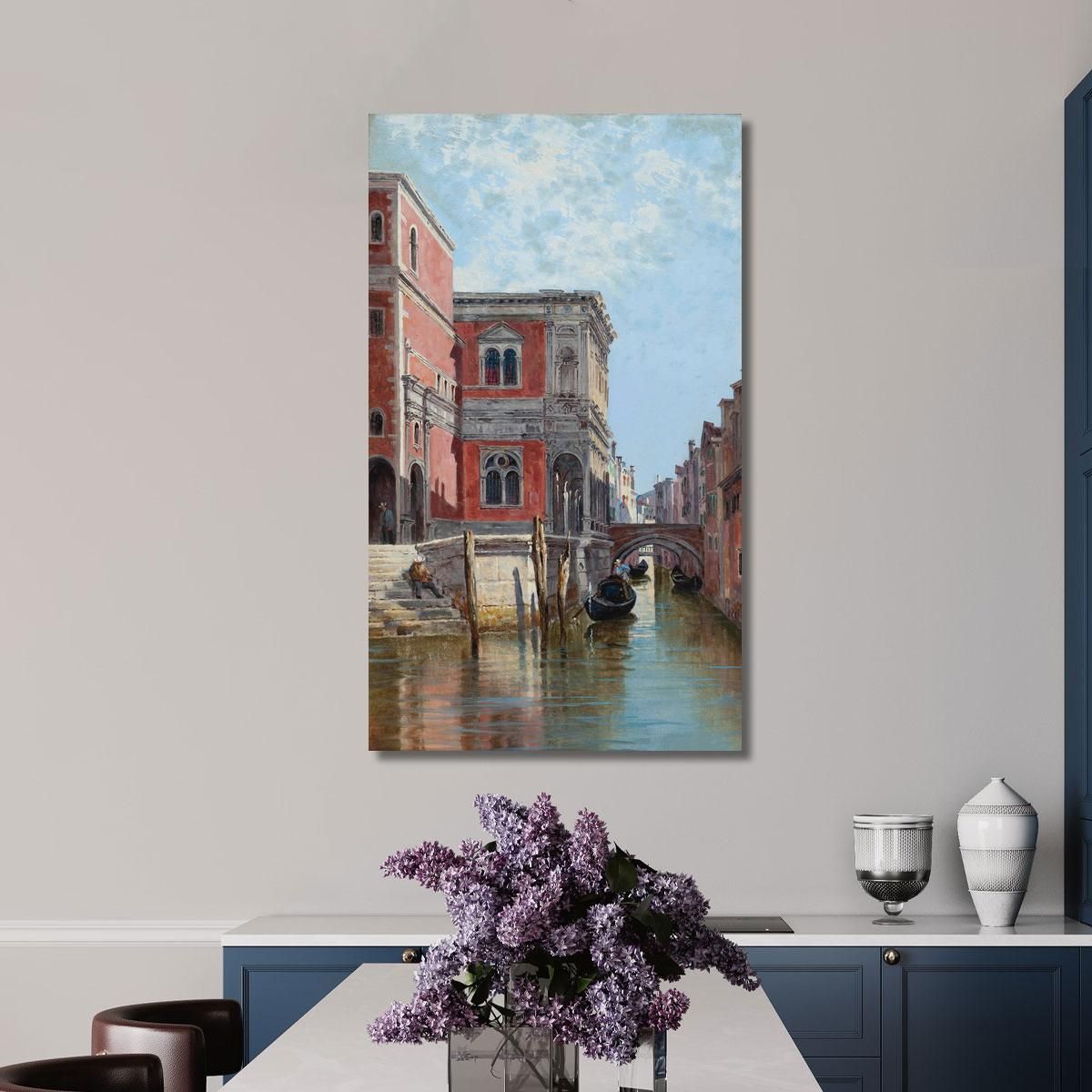 Gondoliers On A Venetian Canal Antonietta Brandeis abn18 canvas print 