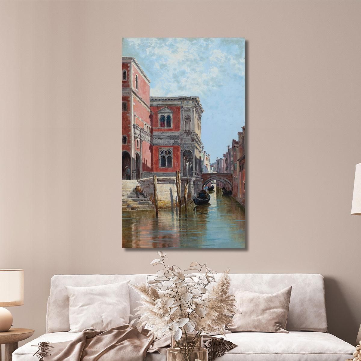 Gondoliers On A Venetian Canal Antonietta Brandeis abn18 canvas print 