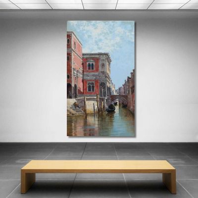Gondoliers On A Venetian Canal Antonietta Brandeis abn18 canvas print 