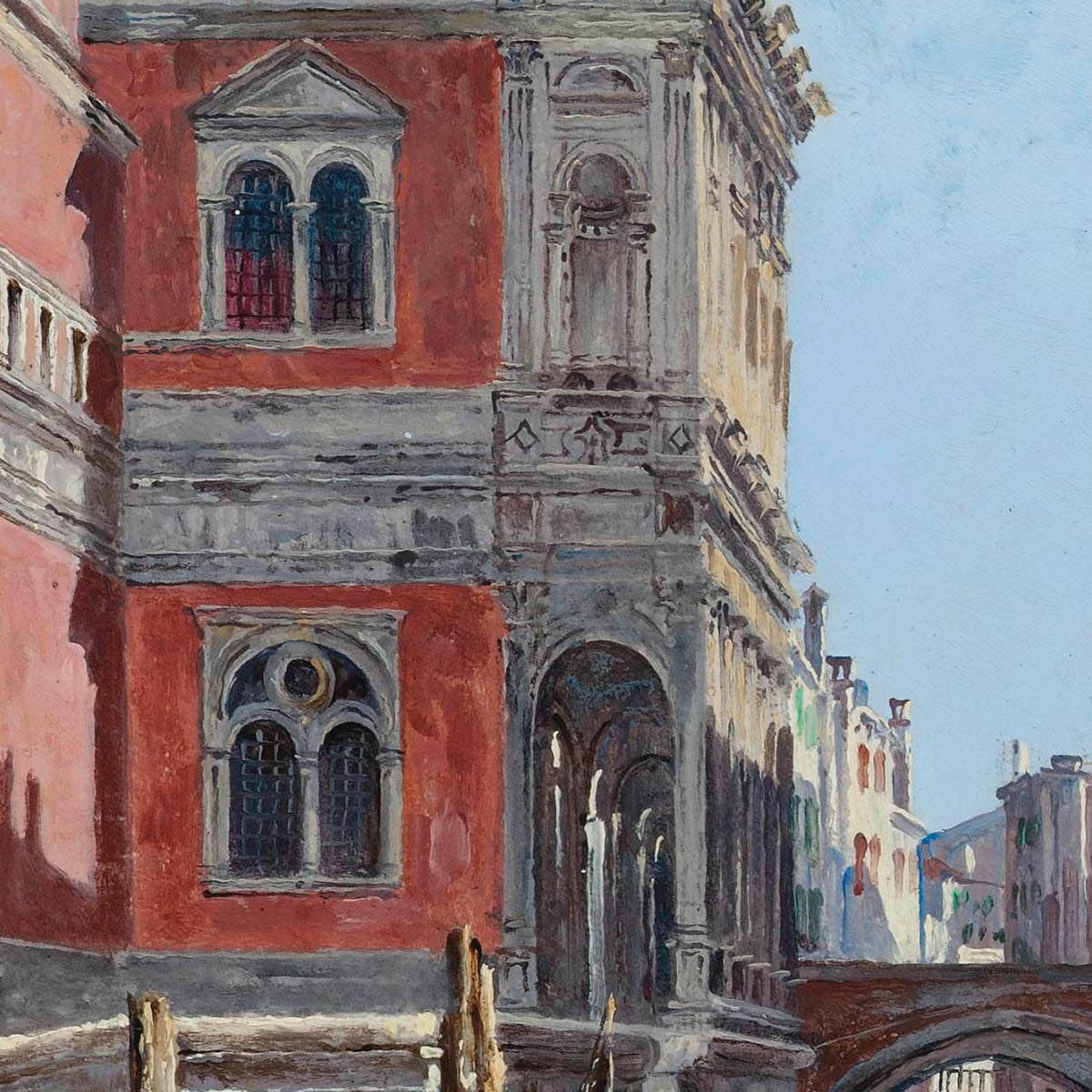 Gondoliers On A Venetian Canal Antonietta Brandeis abn18 canvas print