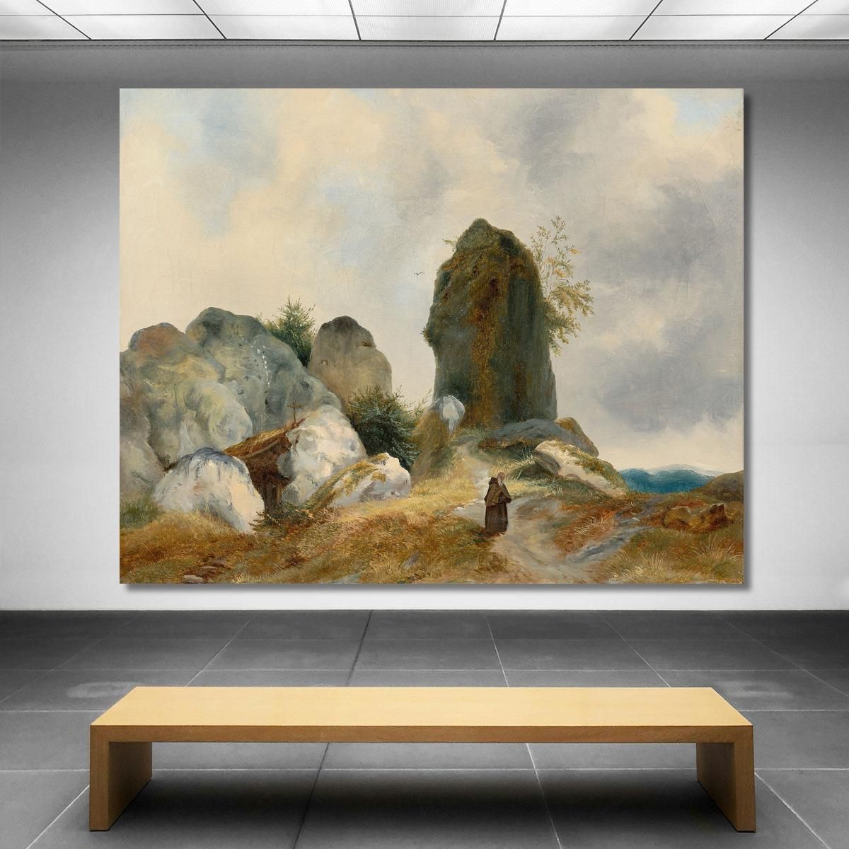 A Rocky Landscape With A Hermit Carl Blechen cbc1 canvas print 