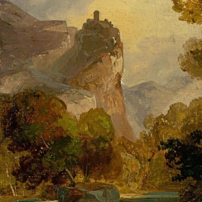 View Of A River Valley In The Mountains With A Castle On A High Rock Carl Blechen cbc20 canvas print