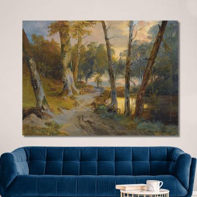 Forest Interior With Pond Carl Blechen cbc22 canvas print 