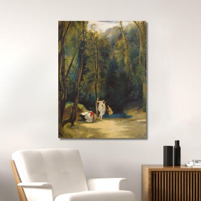 Women Bathing In The Park Of Terni Carl Blechen cbc24 canvas print 