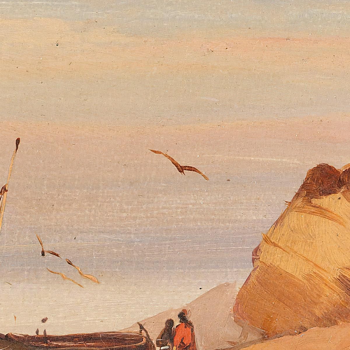 Attributed To Fisherman On The Baltic Sea Beach Carl Blechen cbc25 canvas print