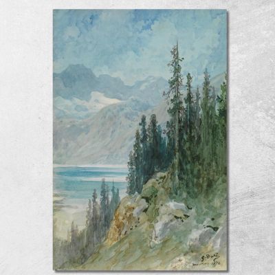 View Over Lake Geneva Near Montreux Doré Gustave gdr7 canvas print 