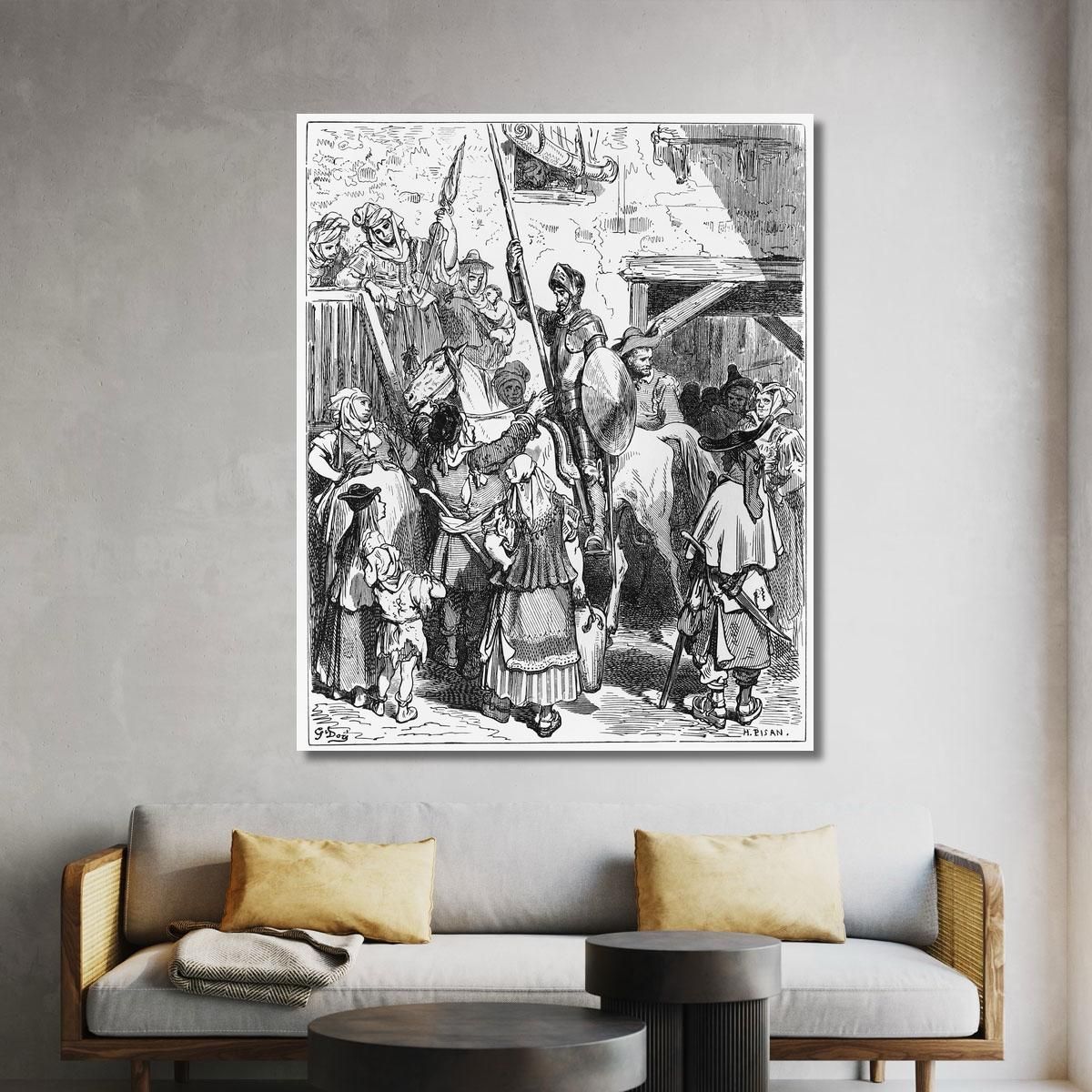 Don Quijote And Sancho Try To Leave The Sale Doré Gustave gdr25 canvas print 