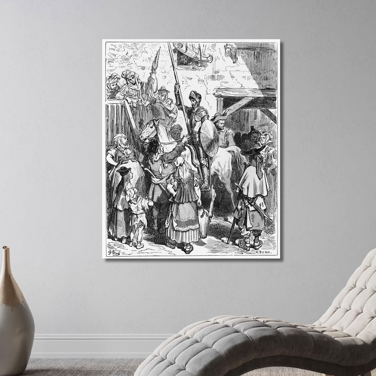 Don Quijote And Sancho Try To Leave The Sale Doré Gustave gdr25 canvas print 