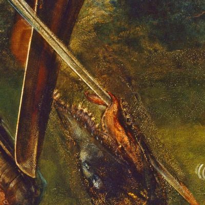 The Fight- St George Kills The Dragon Vi Edward Burne Jones ebj8 canvas print