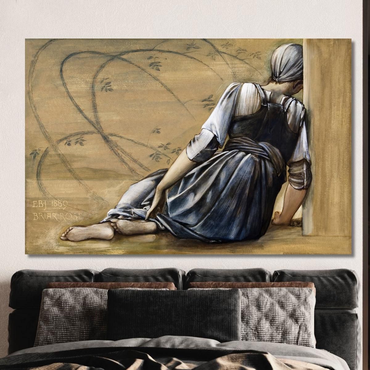 The Briar Rose Series - Study For 'The Garden Court' 1891 Edward Burne Jones ebj22 canvas print 