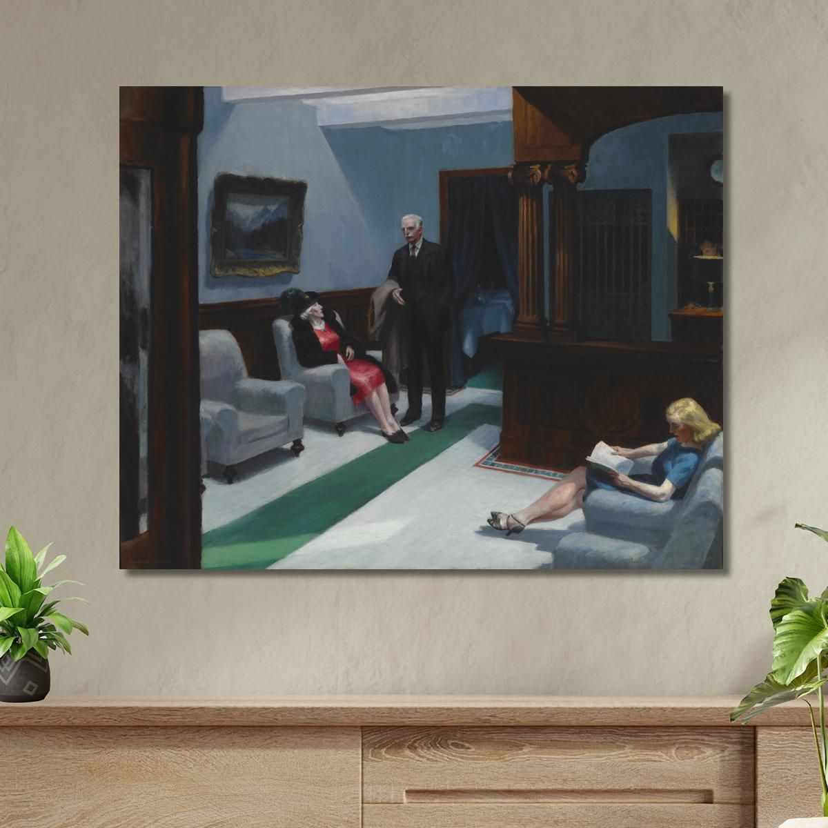 Hotel Lobby Edward Hopper eho22 canvas print 