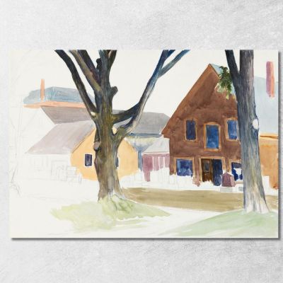 Houses With Tombstones Edward Hopper eho74 canvas print 