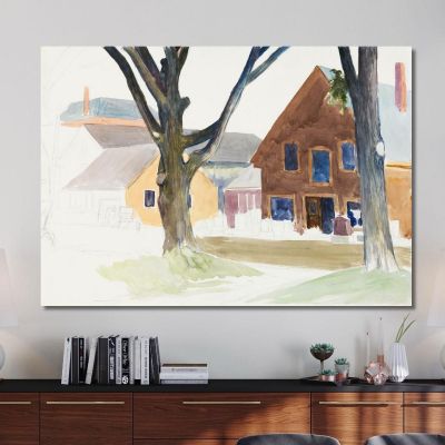 Houses With Tombstones Edward Hopper eho74 canvas print 