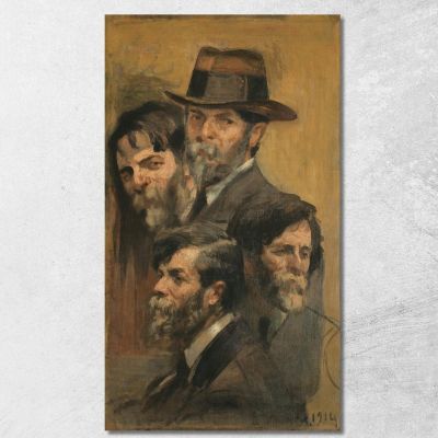 Self-Portrait In Four Positions Eliseu Visconti evs11 canvas print 