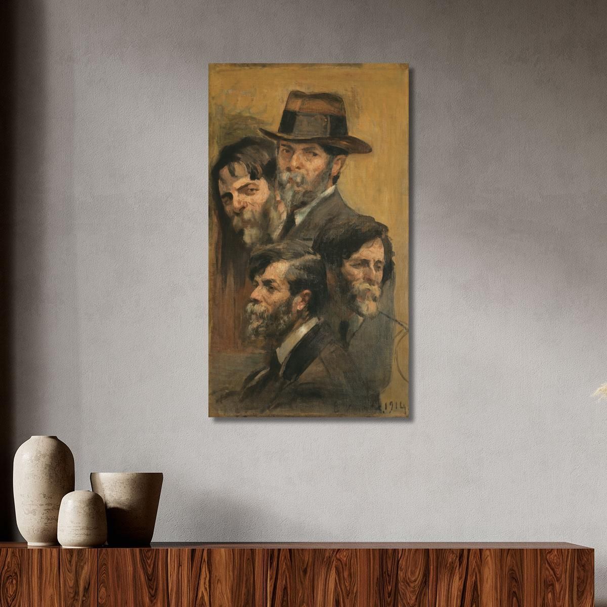 Self-Portrait In Four Positions Eliseu Visconti evs11 canvas print 