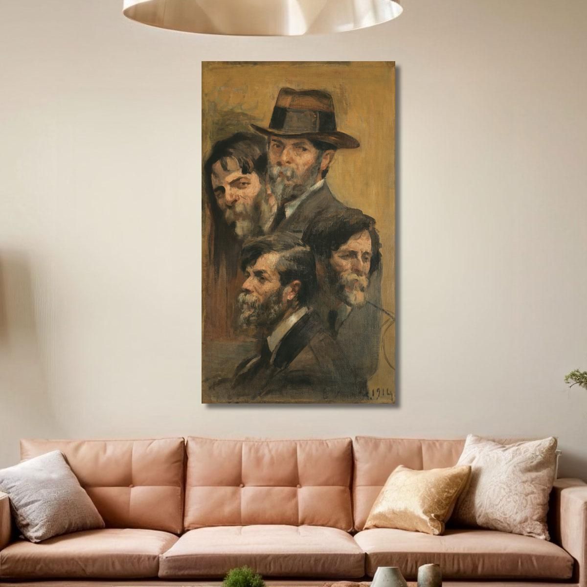 Self-Portrait In Four Positions Eliseu Visconti evs11 canvas print 