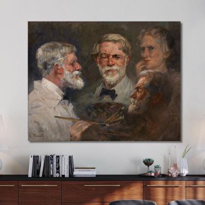 Self-Portrait In Three Positions Eliseu Visconti evs12 canvas print 