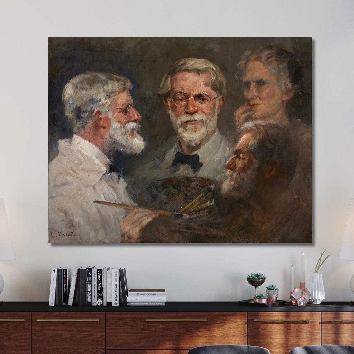 Self-Portrait In Three Positions Eliseu Visconti evs12 canvas print 