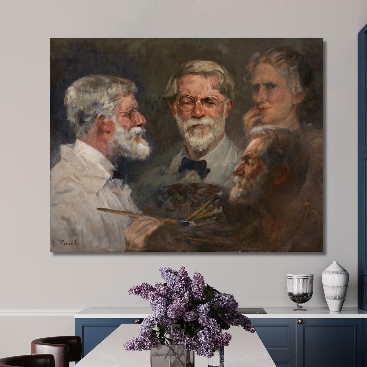 Self-Portrait In Three Positions Eliseu Visconti evs12 canvas print 