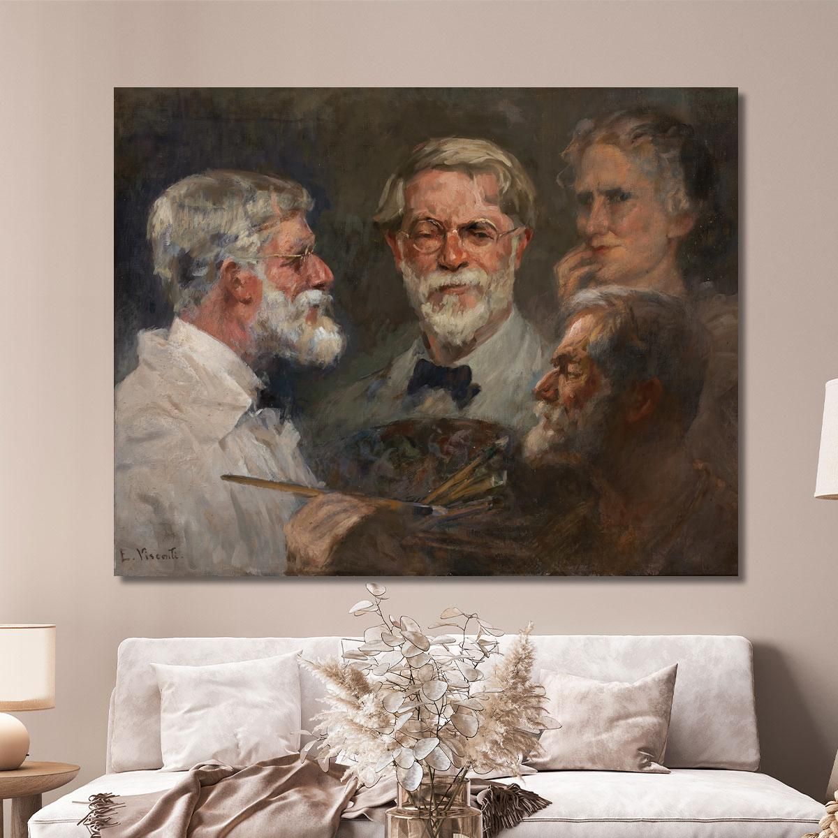 Self-Portrait In Three Positions Eliseu Visconti evs12 canvas print 