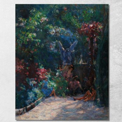 Lesson In My Garden Eliseu Visconti evs29 canvas print 