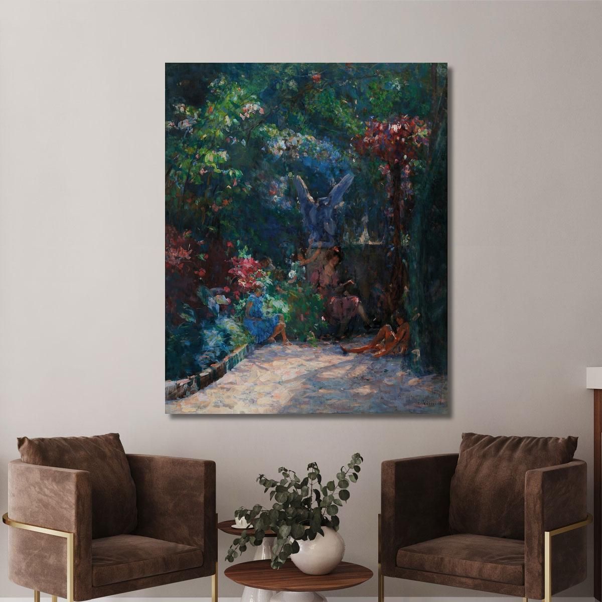 Lesson In My Garden Eliseu Visconti evs29 canvas print 