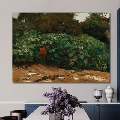 Castor Bean Plants In The Hill Of Sao Bento Eliseu Visconti evs30 canvas print 