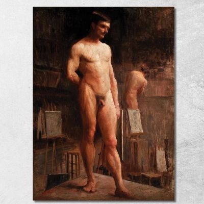 Male Nude Front View Eliseu Visconti evs42 canvas print 