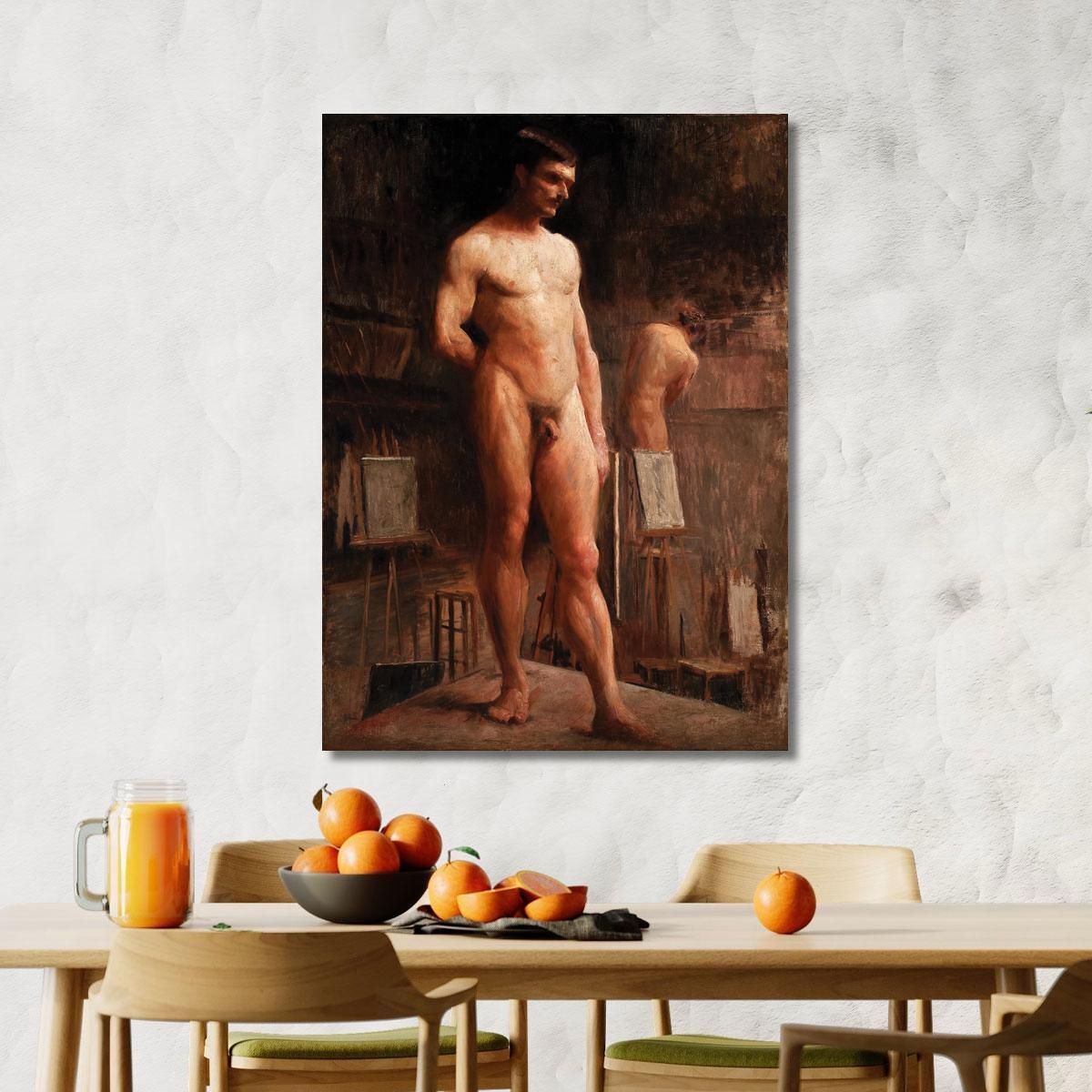 Male Nude Front View Eliseu Visconti evs42 canvas print 