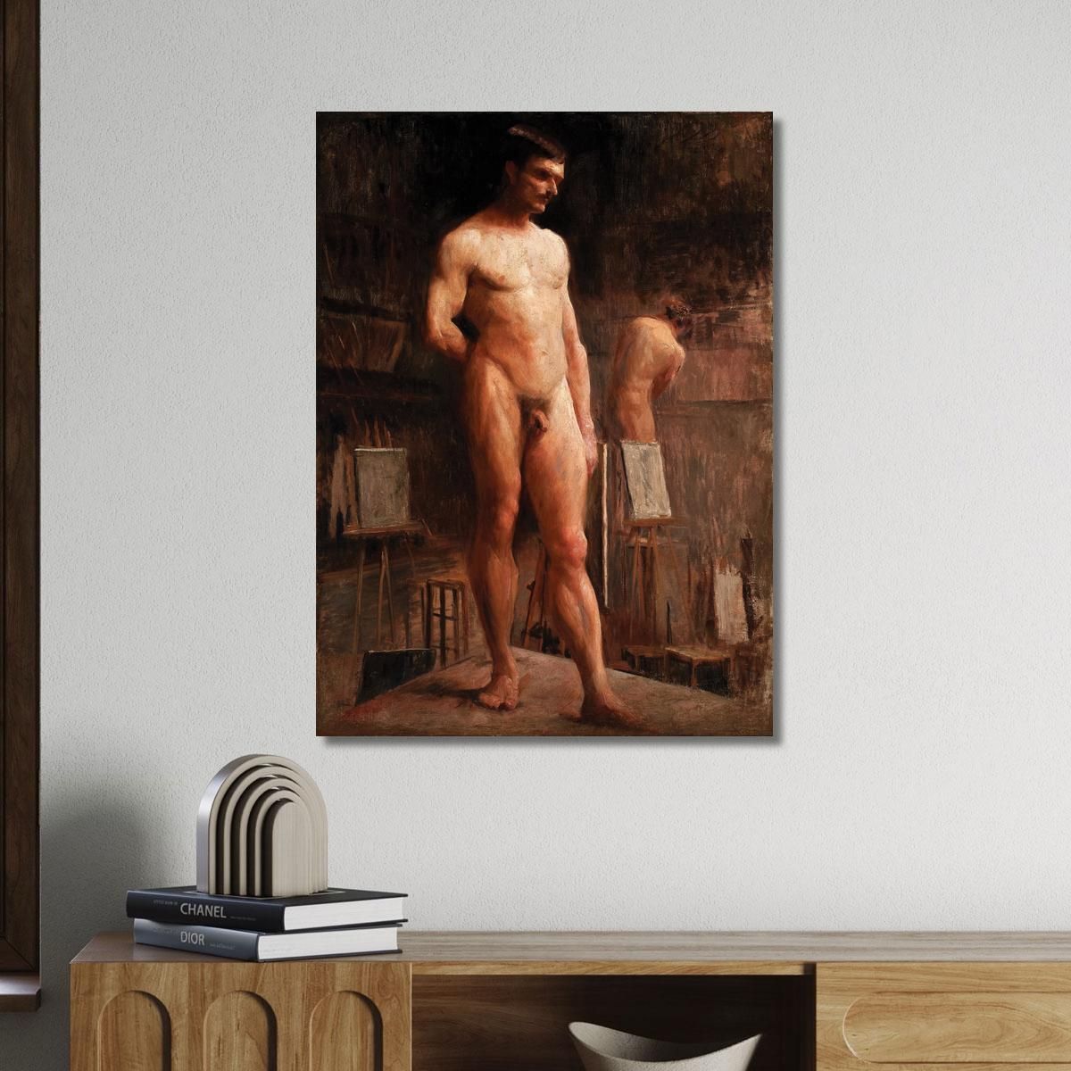 Male Nude Front View Eliseu Visconti evs42 canvas print 