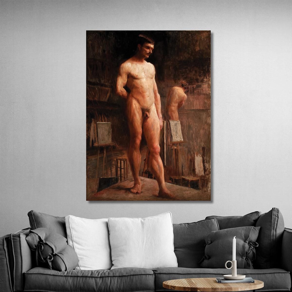 Male Nude Front View Eliseu Visconti evs42 canvas print 