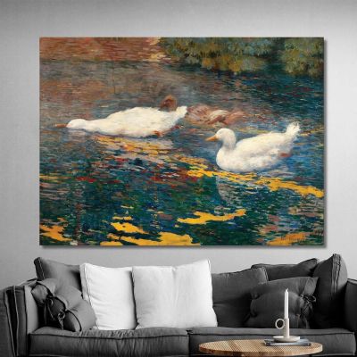 Ducklings In The Lake Eliseu Visconti evs50 canvas print 